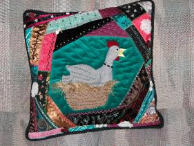 Pillow - 'Mad as a setting hen'